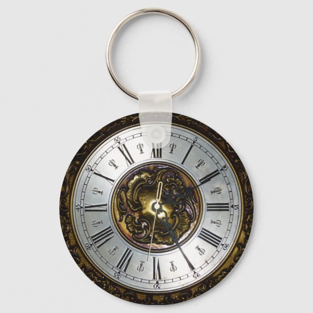 Old steampunk clock design accessoires, vintage key ring (Front)