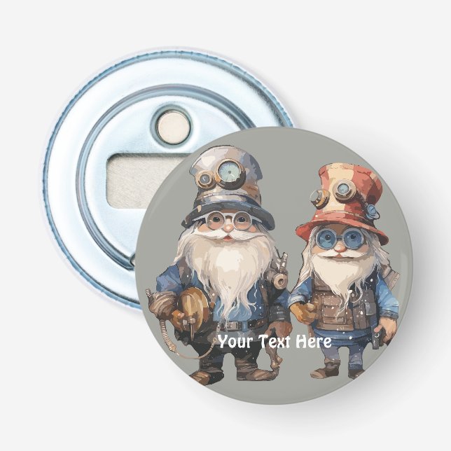 Old Steampunk Gentlemen off to work Bottle Opener (Front)