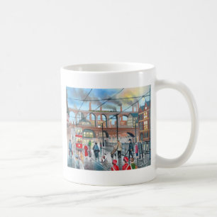 Old Stockport viaduct train oil painting Coffee Mug