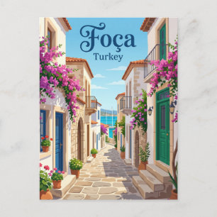 Old Stone Alley, Foça Turkey Postcard