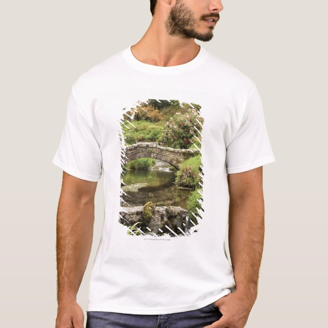 Old Stone Bridge Over A Stream In Dartmoor Park T-Shirt (Front)