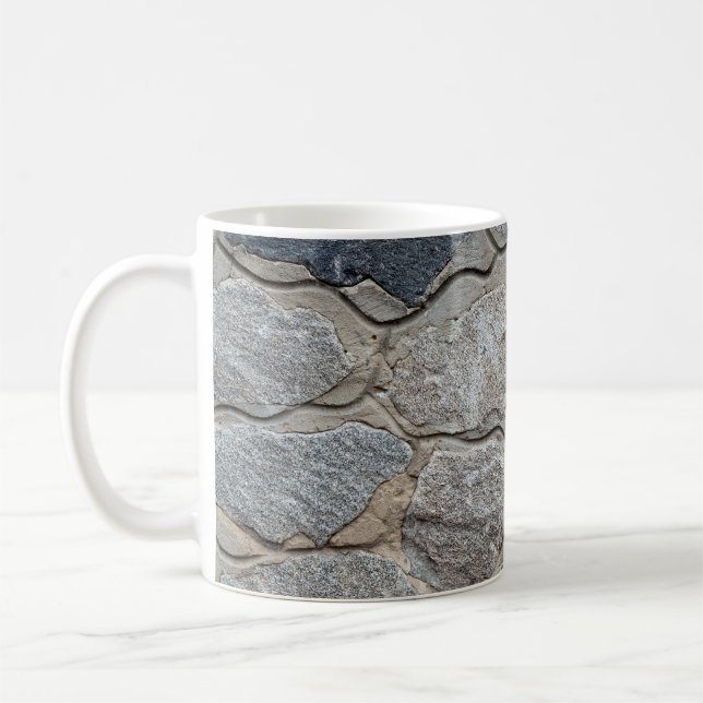 Old stone masonry textureabstract, architecture, h coffee mug (Left)