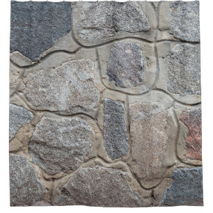 Old stone masonry textureabstract, architecture, h shower curtain