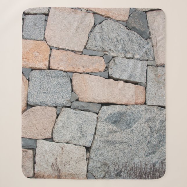 Old stone wall of ancient castle. abstract,ancient sherpa blanket (Front)