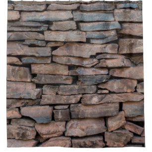 Old stone wall texture backgroundabstract, antique shower curtain