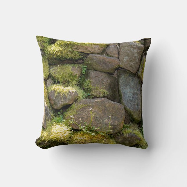 Old stone wall with moss   - cushion (Front)