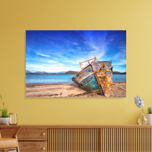 Old Stranded Ship Point Reyes, CA Canvas Print