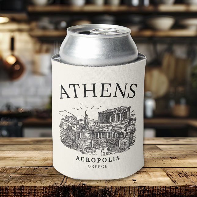 Old-Style Acropolis of Athens Print Can Cooler (Creator Uploaded)