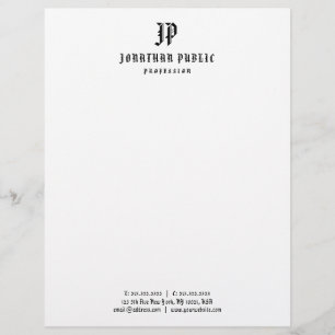 Old Style American Text Monogram Simple Template Custom Letterhead