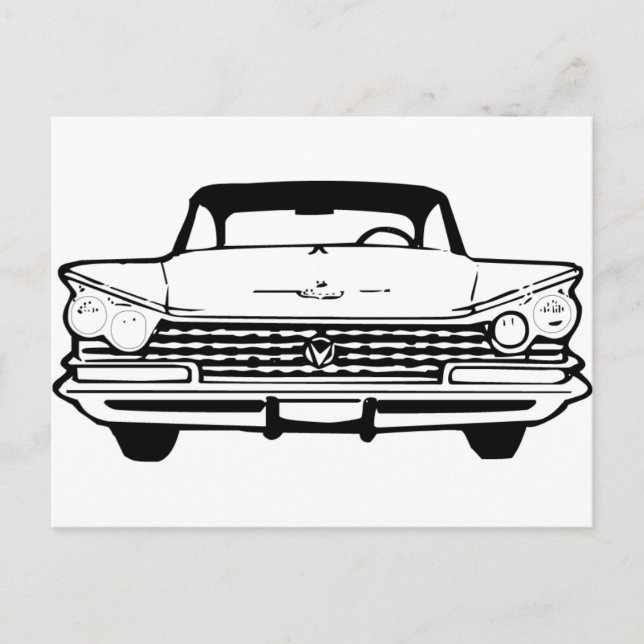 Old Style Car in Black or White Postcard (Front)