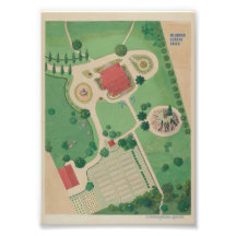 Old style garden plan poster