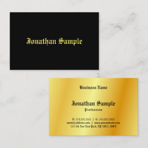 Old Style Handwritten Black Gold Look Template Business Card