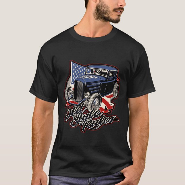 Old Style Rules - Blue - 1932 5-Window Coupe T-Shirt (Front)