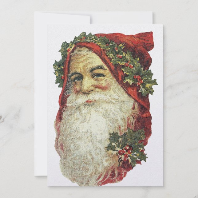 Old Style Santa Claus Holiday Card (Front)