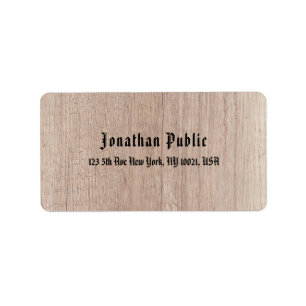 Old Style Text Brown Wood Board Look Script Label