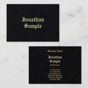 Old Style Text Premium Black Gold Look Font Business Card