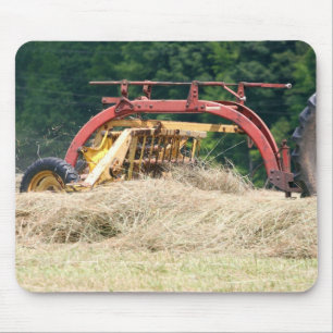 Old Style Towed Hay Rake At Work Mouse Mat