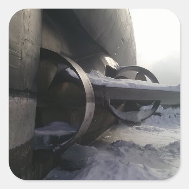 Old Submarine Square Sticker (Front)