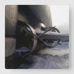 Old Submarine Square Wall Clock