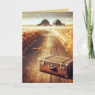 Old Suitcase On a Dirt Road Card