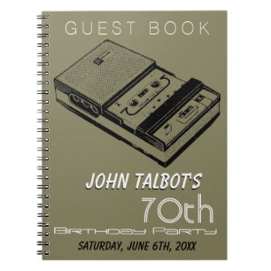 Old Tape Recorder 70th birthday Party Guest Book