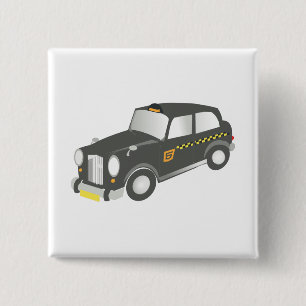 Old Taxi 15 Cm Square Badge