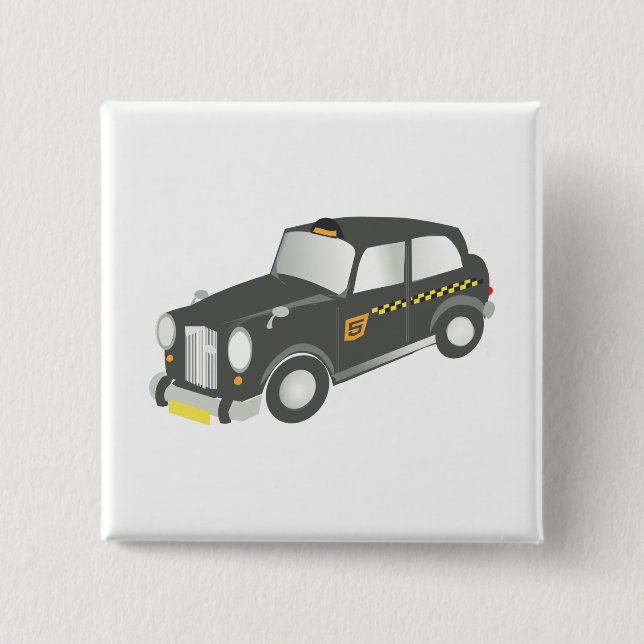 Old Taxi 15 Cm Square Badge (Front)