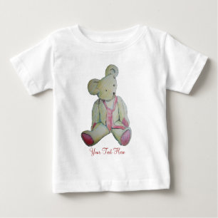 old teddy bear red bow children's design baby T-Shirt