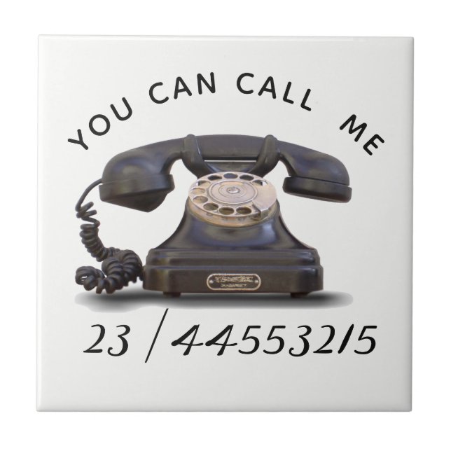 Old Telephone -  add number    Tile (Front)