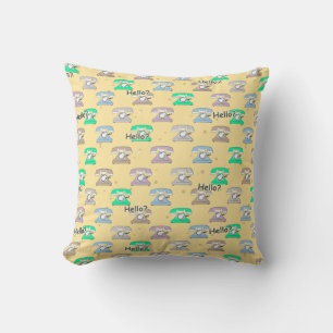 Old Telephone - Colourful Pattern Cushion
