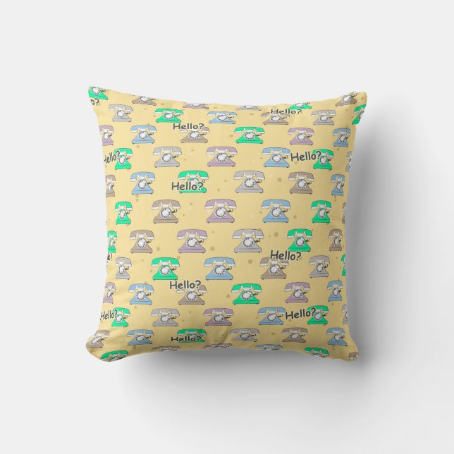 Old Telephone - Colourful Pattern Cushion (Front)
