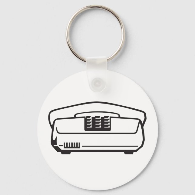 Old Telephone Symbol Key Ring (Front)