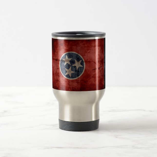 Old Tennessee Flag; Travel Mug (Center)
