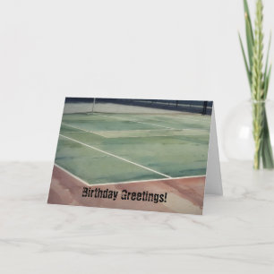 Old Tennis Court Art Pun Birthday Card
