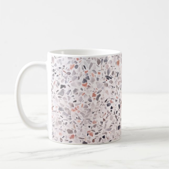 Old terrazzo texture, hamper pattern. coffee mug (Left)