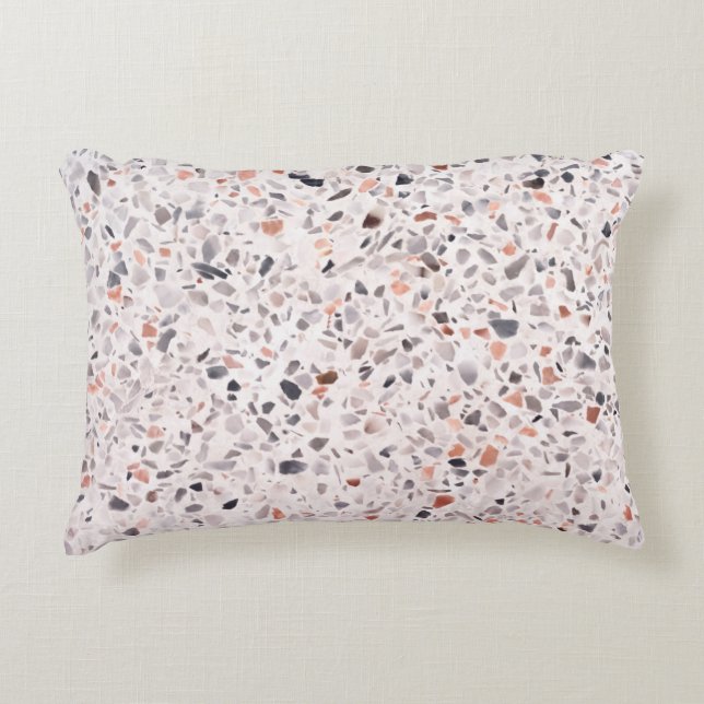 Old terrazzo texture, hamper pattern. decorative cushion (Front)