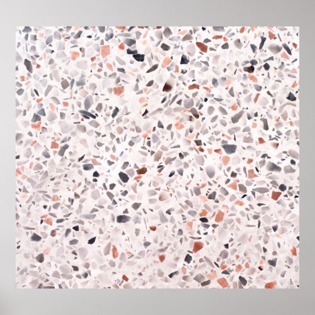 Old terrazzo texture, hamper pattern. poster (Front)