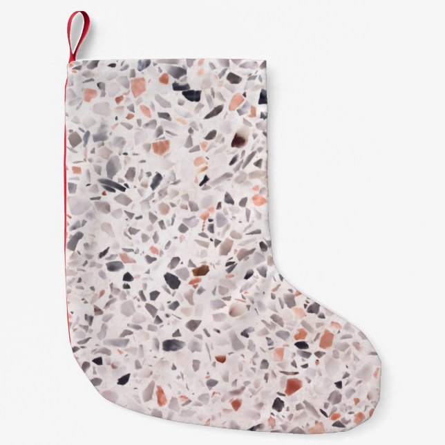 Old terrazzo texture, hamper pattern. small christmas stocking (Front)