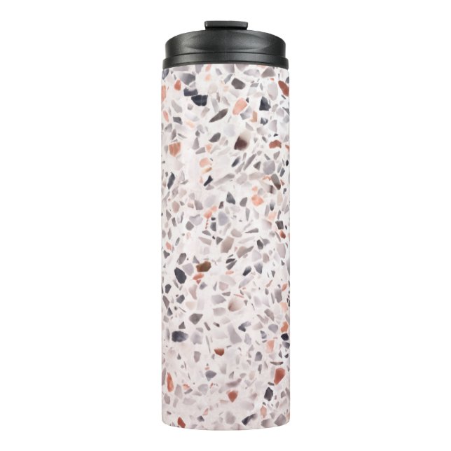 Old terrazzo texture, hamper pattern. thermal tumbler (Front)