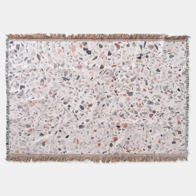 Old terrazzo texture, hamper pattern. throw blanket (Front)