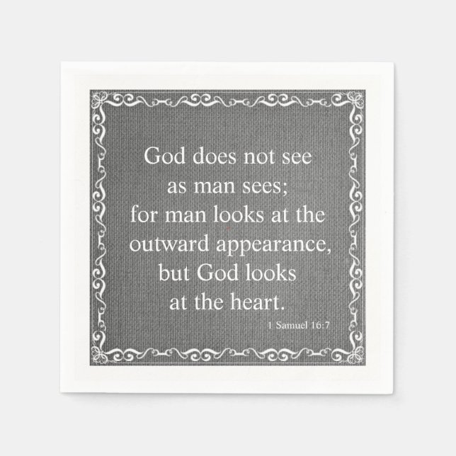 Old Testament Bible Scripture Quote – 1 Samuel 16: Napkin (Front)