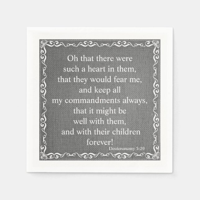 Old Testament Bible Scripture Quote – Deuteronomy Napkin (Front)