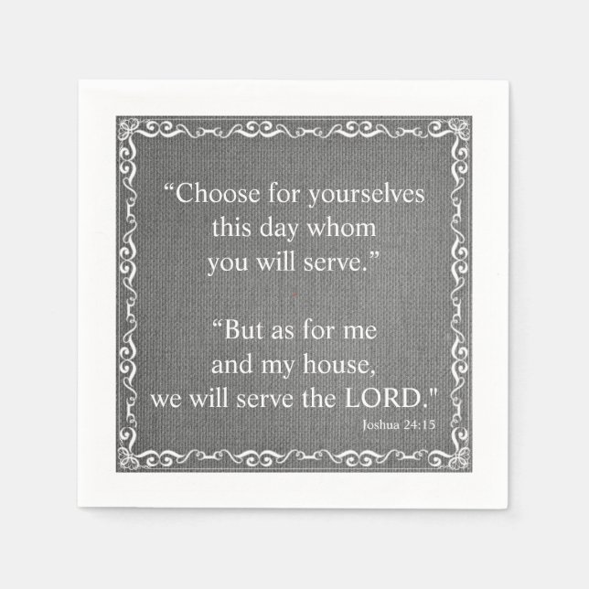 Old Testament Bible Scripture Quote – Joshua 24:15 Napkin (Front)