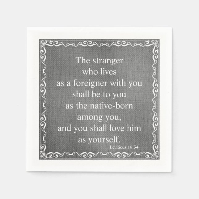 Old Testament Bible Scripture Quote – Leviticus 19 Napkin (Front)