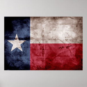 Old Texas Flag Poster