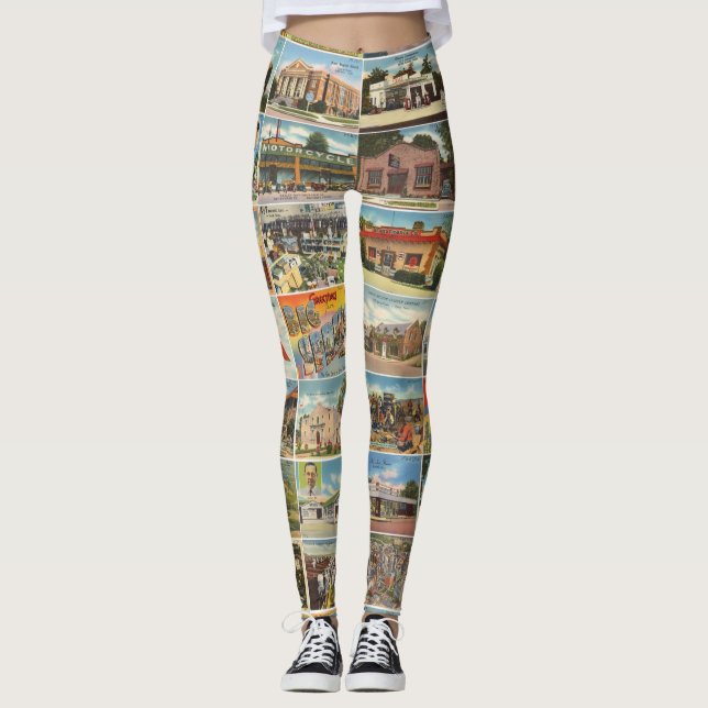 Old Texas Postcards Leggings (Front)