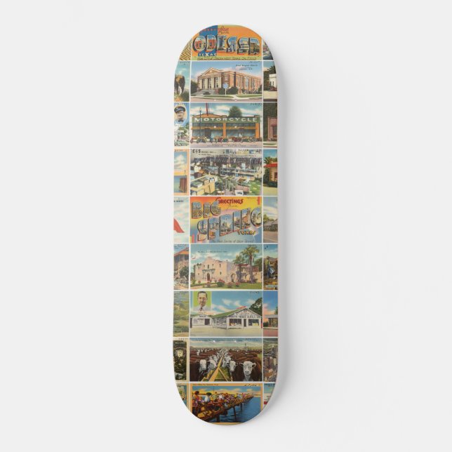 Old Texas Postcards Skateboard (Front)