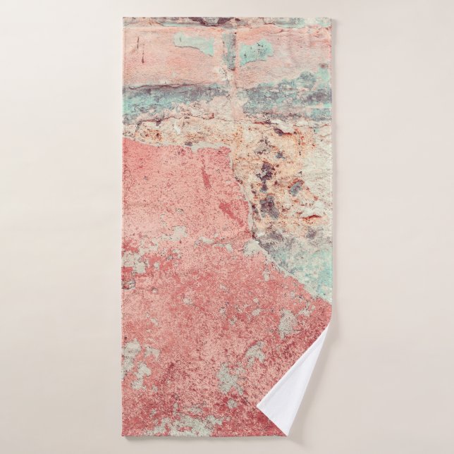 Old textured concrete wall with natural defects. S Bath Towel (Bath Towel)
