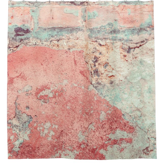 Old textured concrete wall with natural defects. S Shower Curtain (Front)