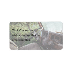 Old Themed, View From Inside Of Truck With Torn Se Label